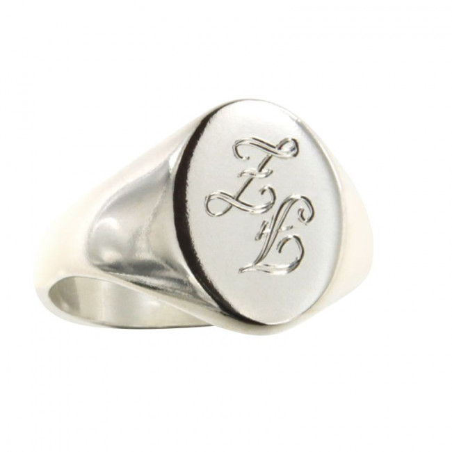 Chevaliere OVALE Argent massif BIJOUX HOMME