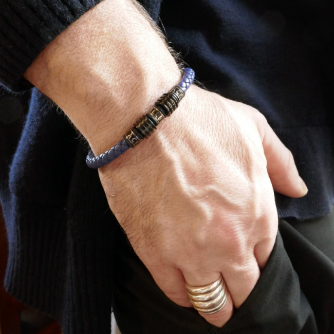  Très beau bracelet pour homme en cuir tressé  Différentes couleurs