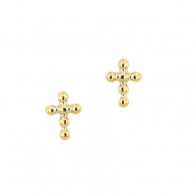 Boucles d'oreilles CROIX Perlée Or 375°°° -  POUSSETTE