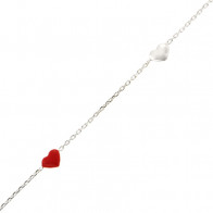 Bracelet coeur rouge et Argent 925