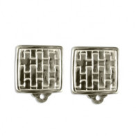 Clips Argent "tressé" CARRE                