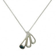Collier Argent PALMY TRI GM  - Topaze  BLUE LONDON traitée - 45cm