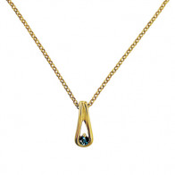 Collier Plaqué Or  PALMY PM - Topaze  BLUE LONDON traitée - 42cm