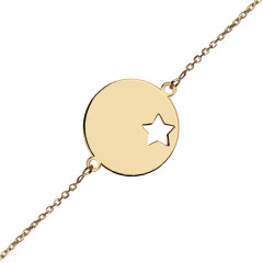 Bracelet identité médaille étoile Or 375°°° - Ado/Adulte