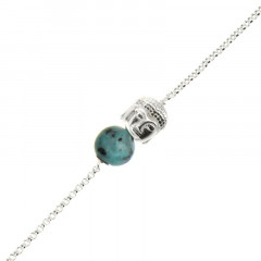Bracelet Argent CHAKRA N°5 - Bouddha/Turquoise 18+2cm