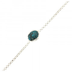 Bracelet Argent KHEOPS 8/6 Turquoise 17+2cm