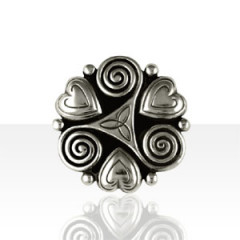 Broche Argent 3 COEURS TRISKELL                   