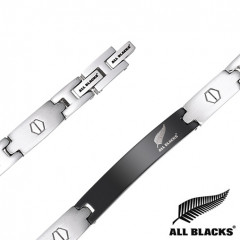 Bracelet Identité Acier Mat & Ruthénium ALL BLACKS