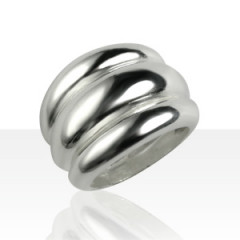 Bague Argent 3 GODRONS 2PM/1GM                    
