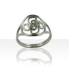 Bague Argent CROIX BASQUE ENTOURAGE FIL GM        