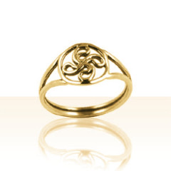 Bague OR CROIX BASQUE FIL ENTOURAGE PM         