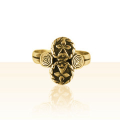 Bague Plaqué Or 2 HERMINES                      