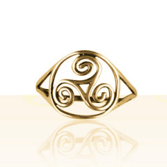 Bague Plaqué Or FIL TRISKELL AJOURE PM          