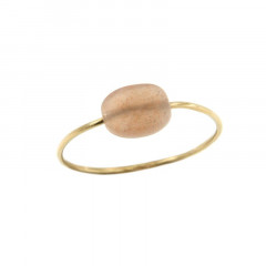 Bague Plaqué Or GALEA OVALE FACETTE - Pierre de Soleil