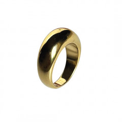Bague Plaqué Or Jonc BOMBE MASSIF 10mm 