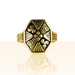Bague Plaqué Or TRISKELL OCTOGONE               
