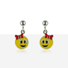 B.O. Argent ENFANT PP Smile laque L: 15mm - motif: 8x11mm