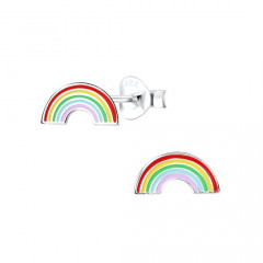 Boucles d'oreilles arc-en-ciel argent