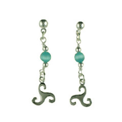 B.O. Argent NI-TRISKELL PLAT PAMP/BOULES BLEU     