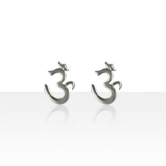 Boucles d'oreilles AUM Argent massif PM                        