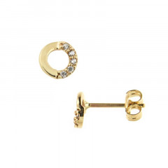 Boucles d'oreilles CERCLE 1/2 Oxyde Or 375°°° -  POUSSETTE