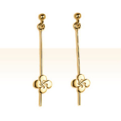Boucles d'oreilles Pendantes CROIX BASQUE OR 750°°°            