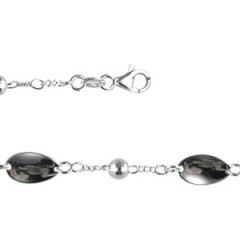 Bracelet Argent 3 OVALES DEC/4 BOULES           