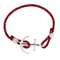 Bracelet Argent Ancre CAP COZ - rouge