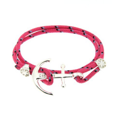 Bracelet Argent Ancre CAP COZ double - rose