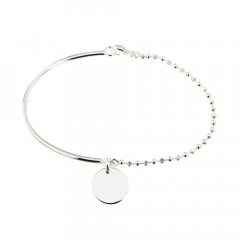 Bracelet Argent EPURE Semi-articulé FR20/Ble - Disque D12
