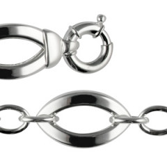 Bracelet Argent FIL PLAT 3 OVALES GM            