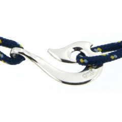 Bracelet Argent Hameçon Maori CAP COZ - bleu