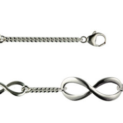 Bracelet Argent INFINI 3 MOTIFS GOURMETTE