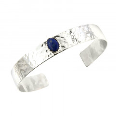 Bracelet Argent KHEOPS JONC10 Martelé 8/6 Lapis