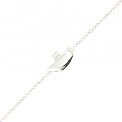 Bracelet Argent LA MER Bateau Pêche / Mini jaseron 18+2,5cm