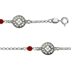 Bracelet Argent LASA 3 LAUBURU GM PERLES ROUGES