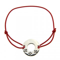 Bracelet Argent LASTIC Disque 3 CB gravées