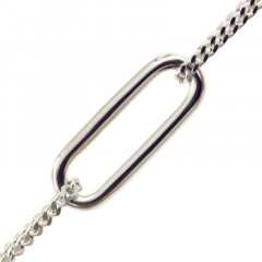 Bracelet Argent OTO OVAL4 BARRETTE  GL80 - 19cm