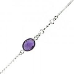 Bracelet Argent Petra - Mini mors (Pierre au choix)    