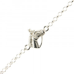 Bracelet Argent Rolo 3 motifs Tête Cheval Bride   