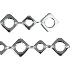 Bracelet Argent ROND DANS CARRE emmaillé Fermoir barrette     