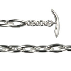 Bracelet Argent  "SALSA 20" MASSIF fermoir barrette       