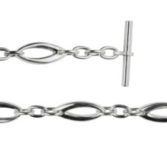 Bracelet Argent  "SALSA 20" chaine fermoir barrette       