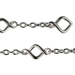Bracelet Argent TWIST chaine Fermoir barrette     
