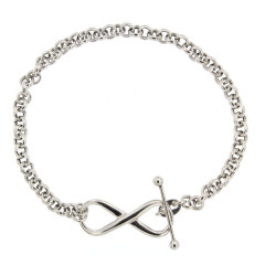 Bracelet infini fermoir barrette Argent rhodié