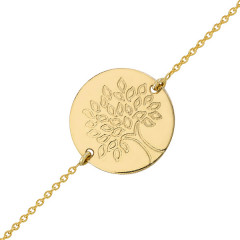 gourmette arbre de vie Or 18 carats