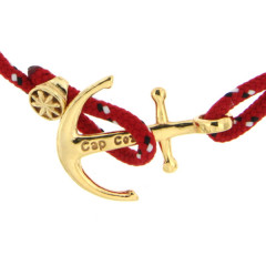 Bracelet Plaqué Or Ancre CAP COZ - rouge