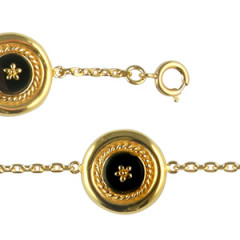 Bracelet Plaqué Or CREOLE ONYX 3/CH GM          