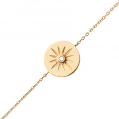 Bracelet Plaqué Or  JETON SOLEIL Oxyde ASTRES