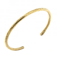 Bracelet Plaqué Or Jonc FR30-063 - Martelé ouvert